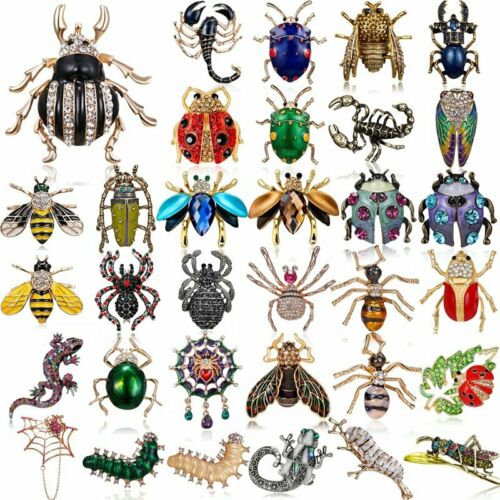Fashion Women Crystal Animals Butterfly Bee Beetle Insects Brooch Pin Jewelry