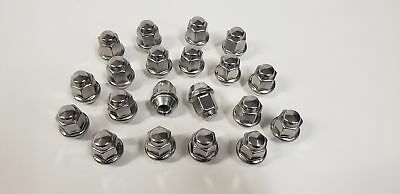 20 Pk Lug Nuts 1/2 Inch Stainless Steel Capped Acorn Bulge For Trailer Wheel Rim