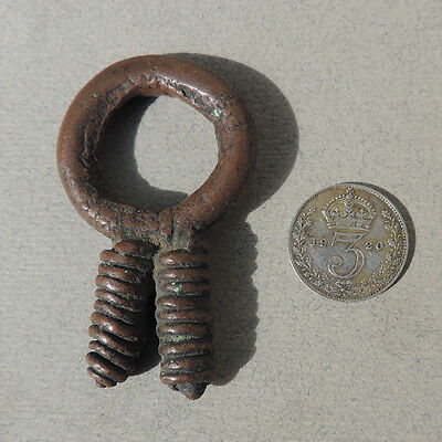 An Old Antique Lost Wax Cast Bronze Ring Dogon Mali #13