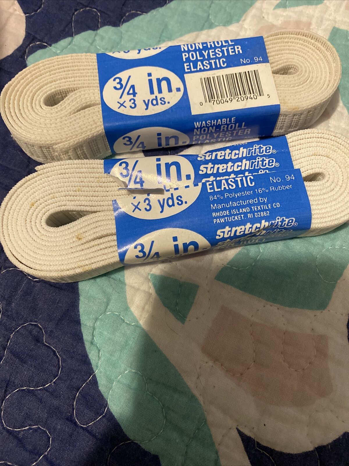Stretchrite Elastic 3/4"w Non-roll Polyester -3 Yrd Packs X 3