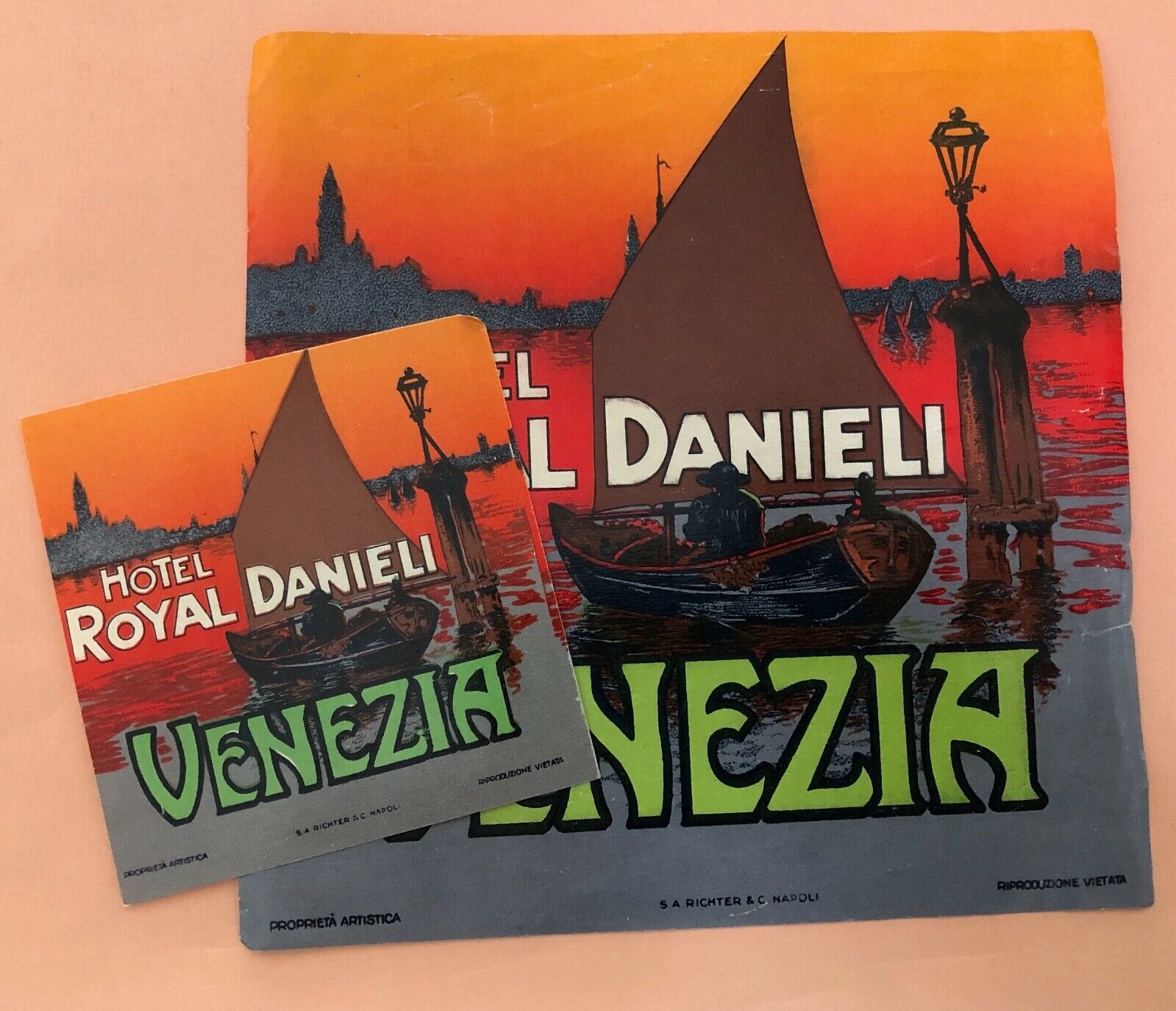 Luggage Label Set Hotel Royal Danieli - Italy (richter) Extra Large & Small Size