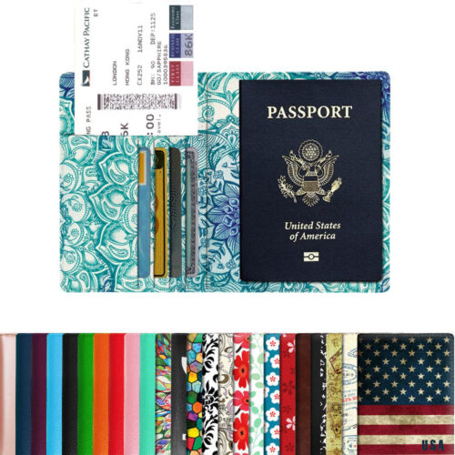 Rfid Blocking Passport Holder Travel Wallet Leather Case Cover Securely Holds