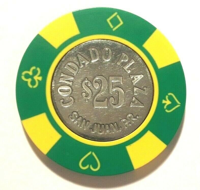$25 Condado Plaza Casino Chip San Juan Puerto Rico Grnyel Bud Jones Coin Cic