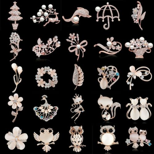 Charm Women Crystal Breastpin Animal Flower Leaf Brooch Pin Jewelry Wedding Gift