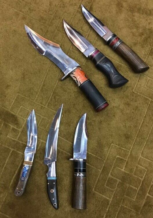 mix lot 6 piece Custom handmade D2 Tool steel Blade Camping Hunting Knife