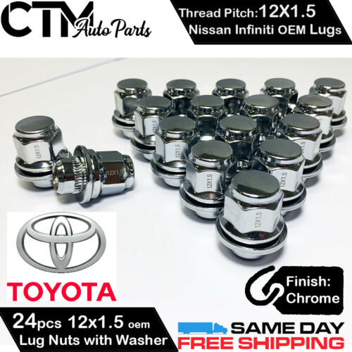 24 Toyota Lexus Scion Factory Oem Chrome 12x1.5 Mag Seat Lug Nuts