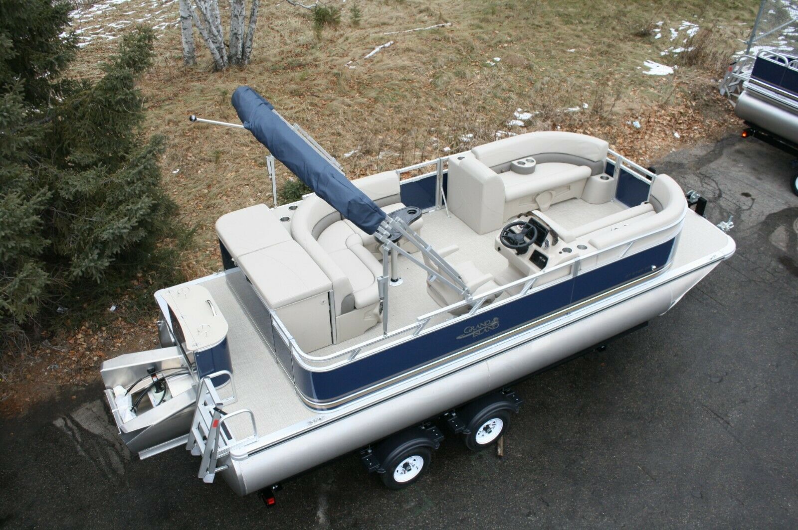 New Triple Tube 21 Ft  Pontoon Boat With 150 Hp And Trailer