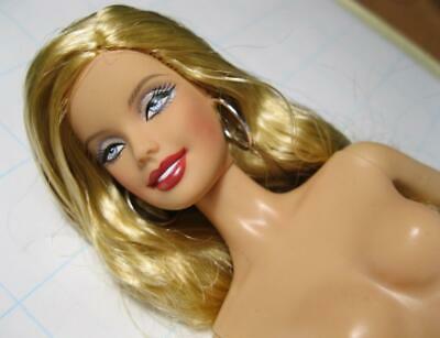 NEW Model Muse Barbie Doll NUDE Jeff Gordon 24 red lips Hoop Earrings/Jewelry