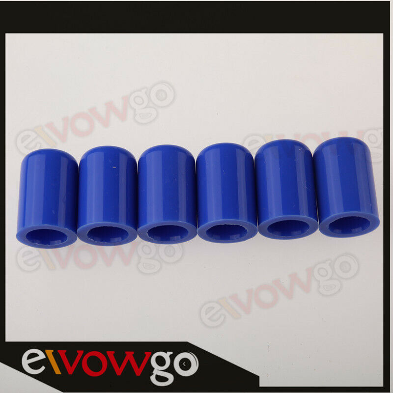 6pc 12mm 15/32" Silicone Blanking Cap Intake Vacuum Hose End Bung Plug Blue