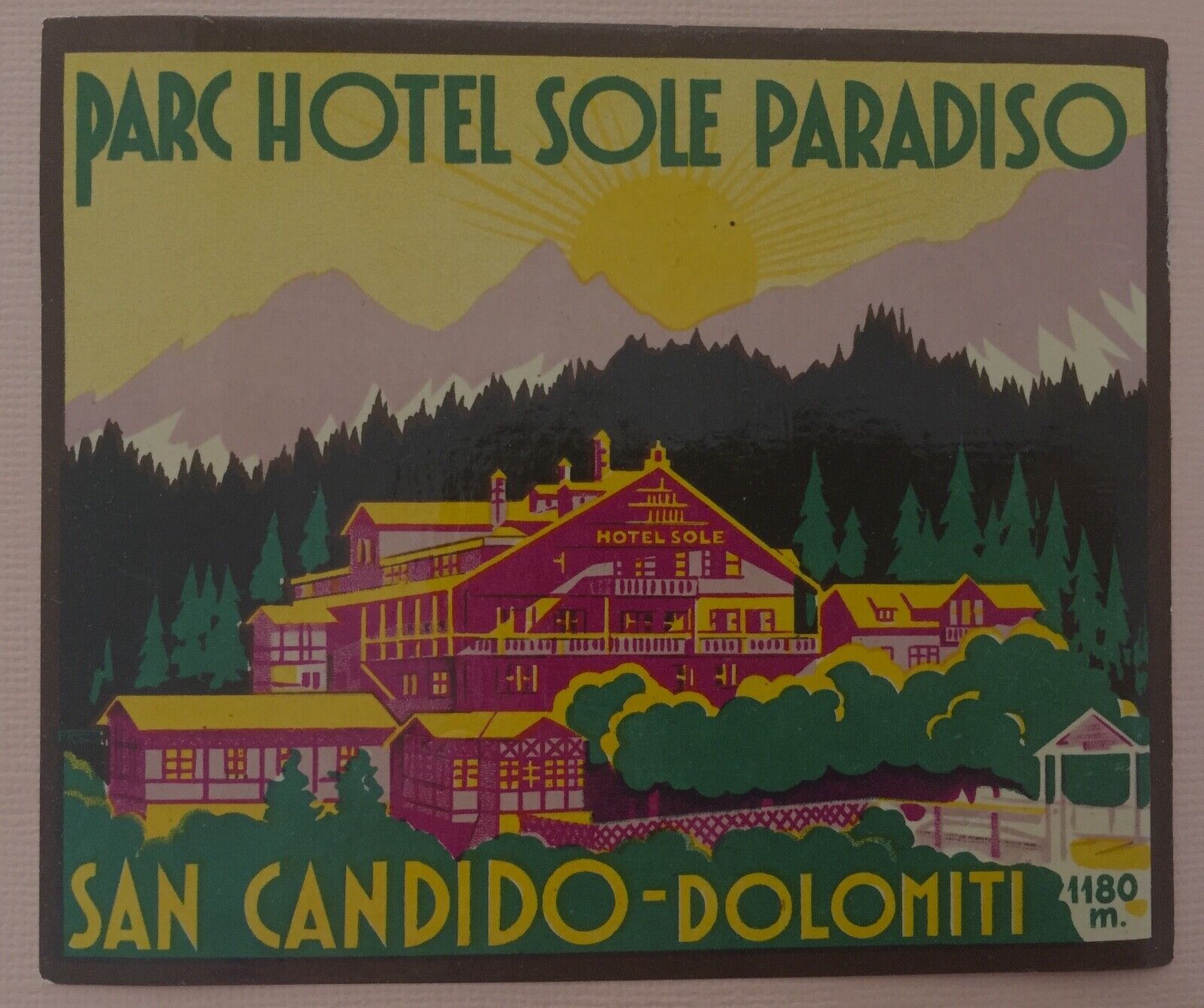 Luggage Label Parc Hotel Sole Paradiso, San Candido-Dolomiti / Italy