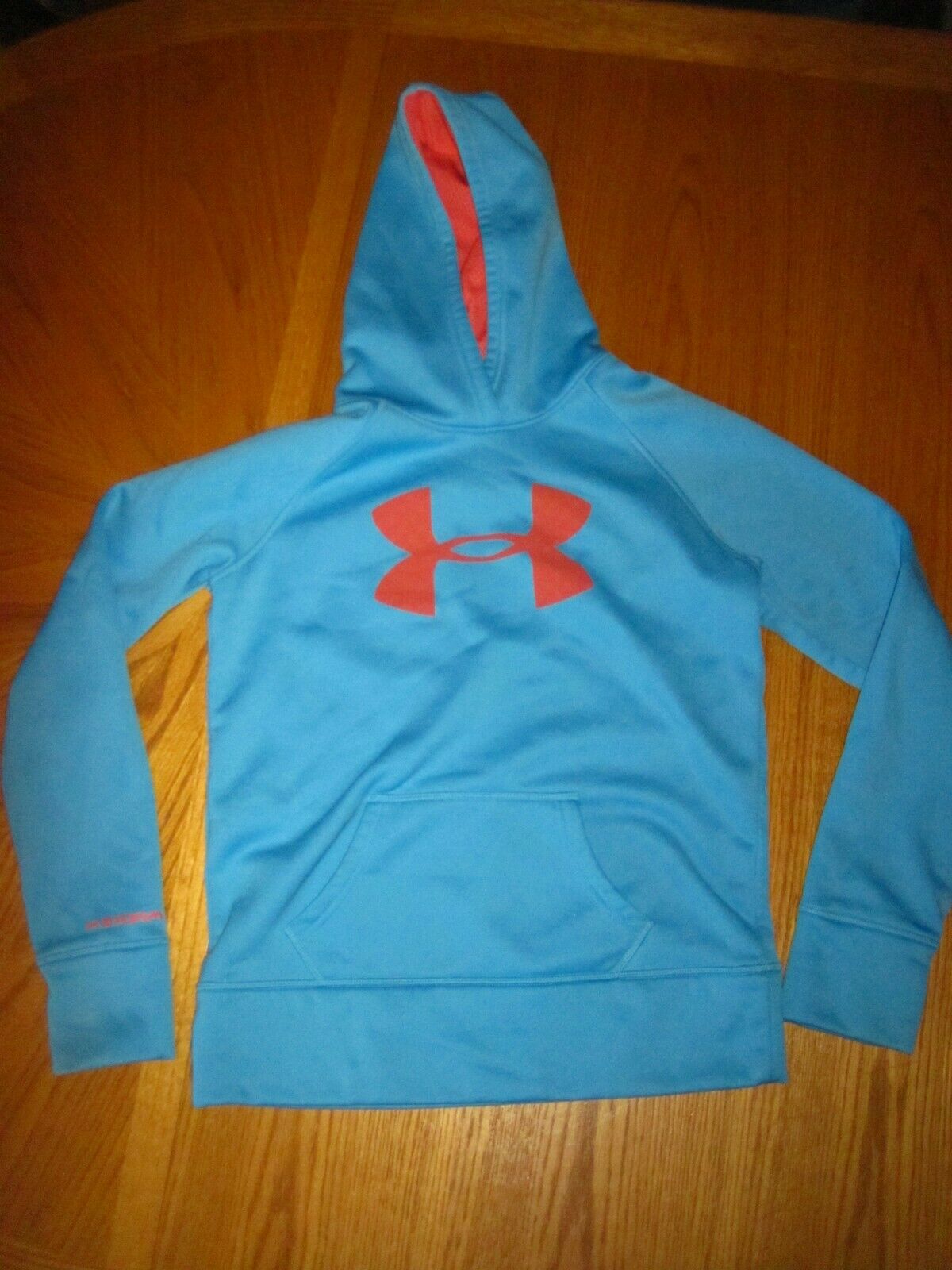 Under Armour Youth/kids Blue Loose Fit Fleeced Lined Hoodie! Size: Large