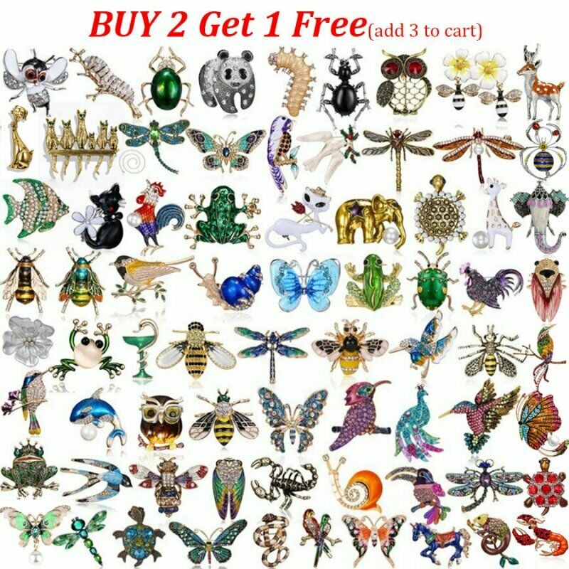 Wholesale Wedding Bridal Crystal Pearl Animal Butterfly Dragonfly Cat Brooch Pin