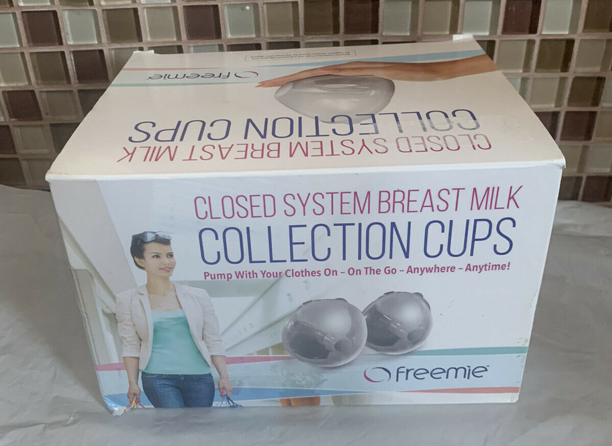 Freemie Closed System Breast Milk Collection Cups Clear 2-25 & 28mm Funnels. New