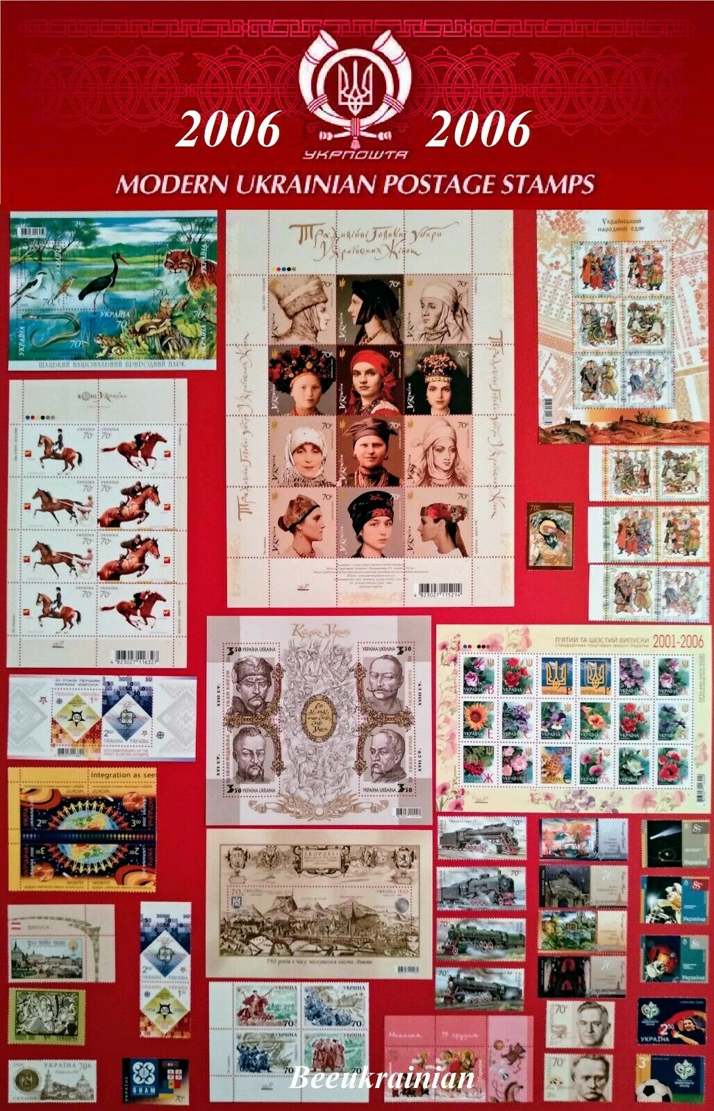 2006 Year Complete Full Set Postage Ukraine Stamps Blocks + Sheet Horses Mnh**