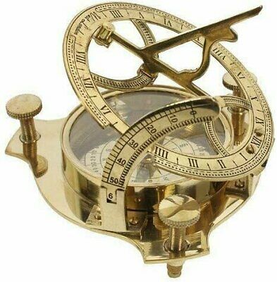 India Overseas Trading Corp Br 48342x Brass Sundial Compass