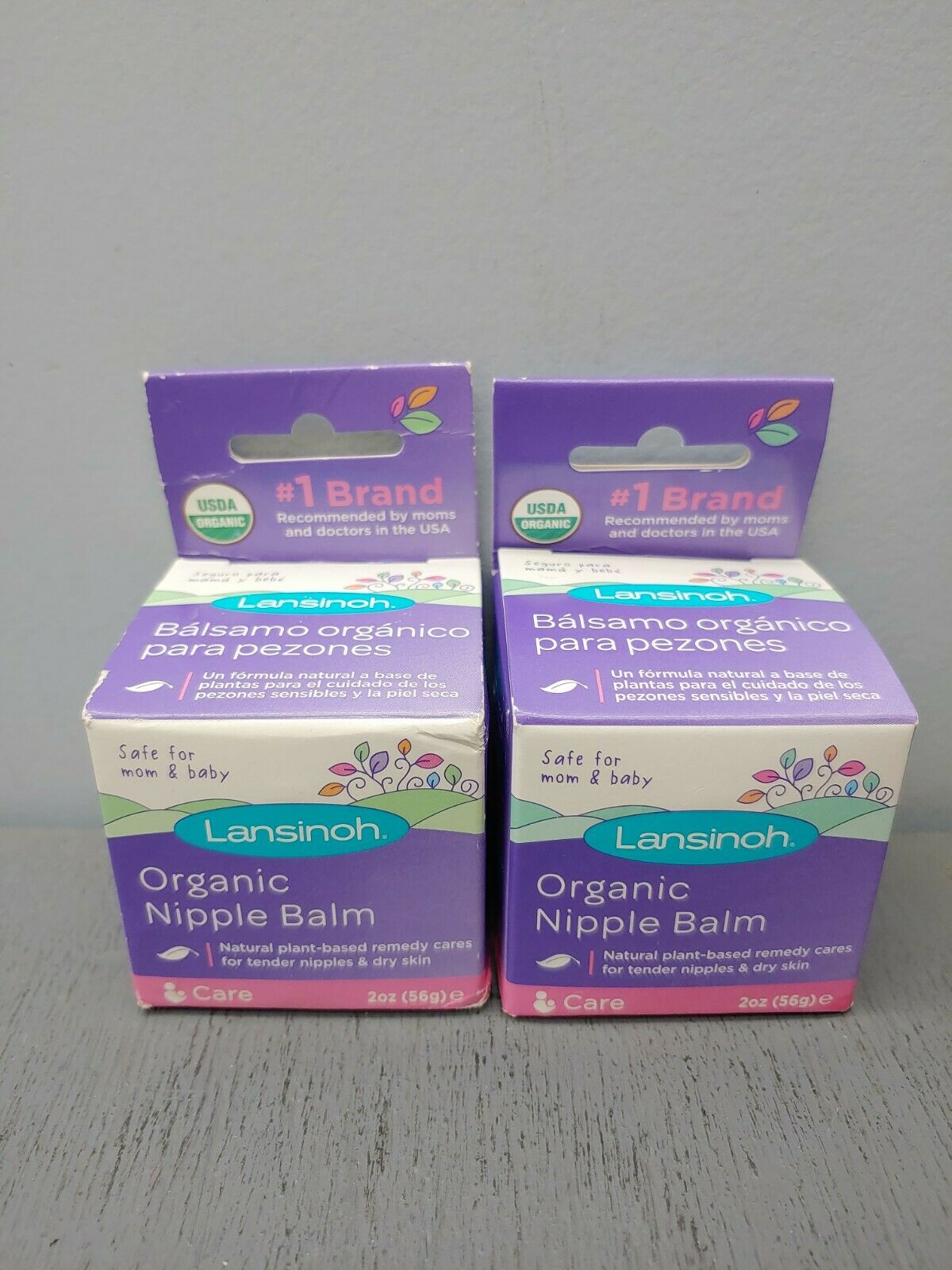2 Pack Lansinoh Organic Nipple Balm Cream Ointment  For Breastfeeding 2 Oz. E15c