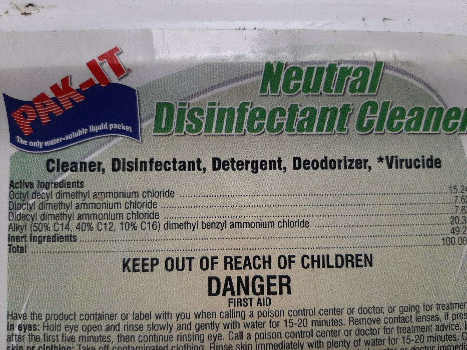 Disinfectant Cleaner Antiviral Concentrate Pack Makes 125 Quarts 31 Gallons