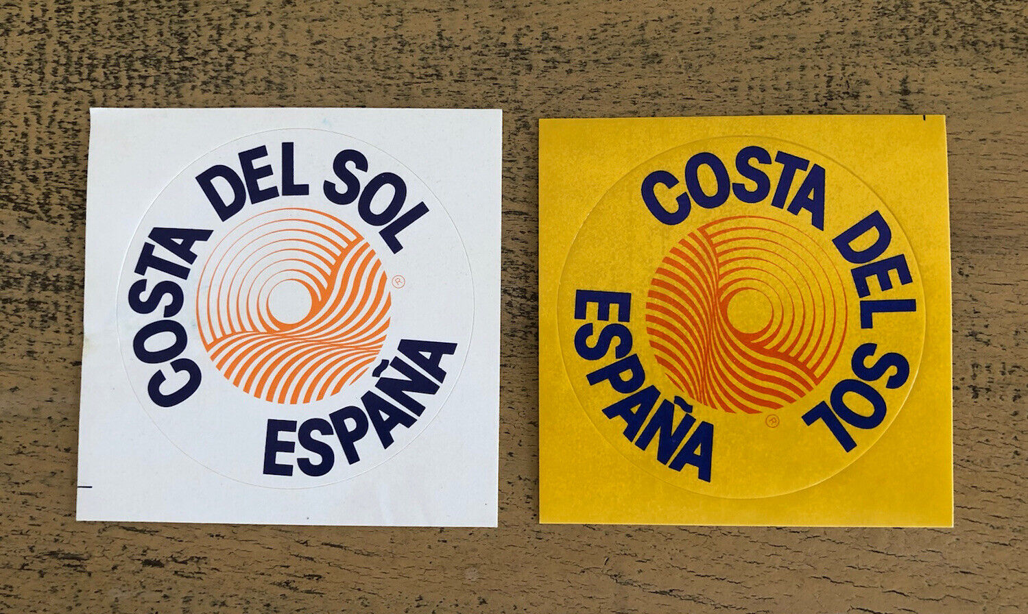 Costa Del Sol Espana Sticker Luggage Label Pair Of 2 Not Sticky Vintage
