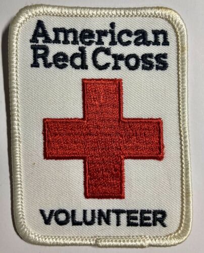 American Red Cross Patch Volunteer Vintage Red White