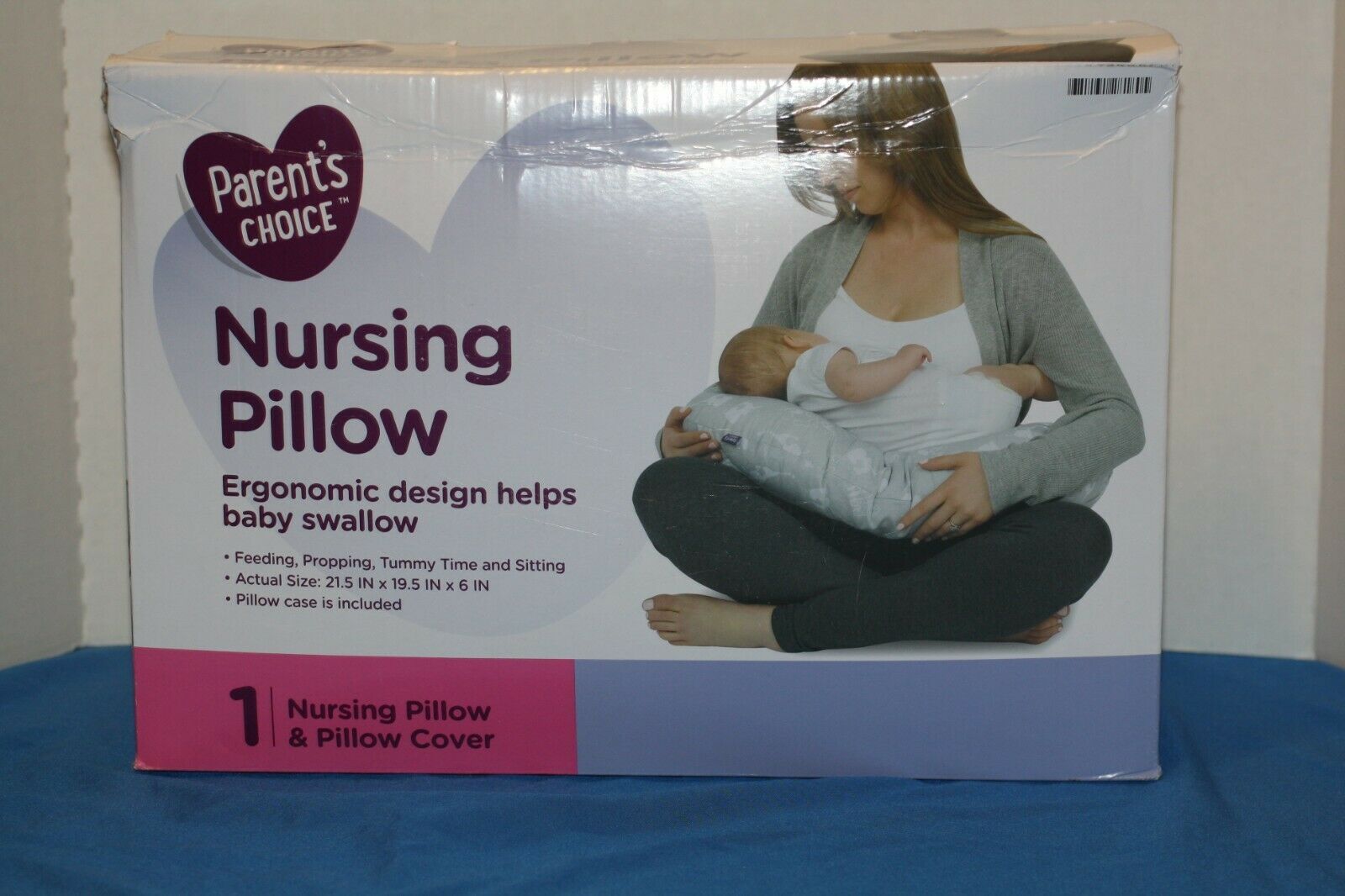 Parent's Choice Nursing Pillow Open Box Contents Still Sealed