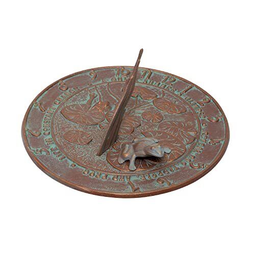 Whitehall Products Frog Sundial Copper Verdi