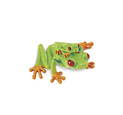 Red Eyed Tree Frog With Baby 100120 ~ Free Ship/usa W/ $25+ Safari, Ltd Figurine