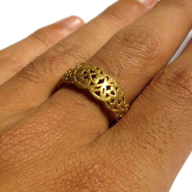 Moroccan Jewelry Antique Brass Berber Ring - Moroccan Jewelry Handcrafted Old
