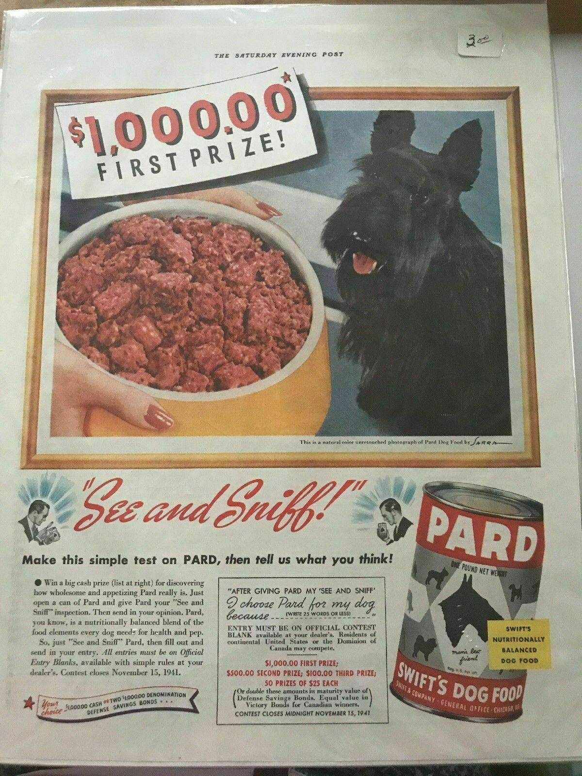 Vintage Print Advertising: Scottie/westie "see And Sniff" Saturday Evening Post