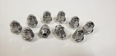 10 Pack Lug Nuts 1/2 Inch Stainless Steel Capped Acorn Style Trailer Wheel Rim