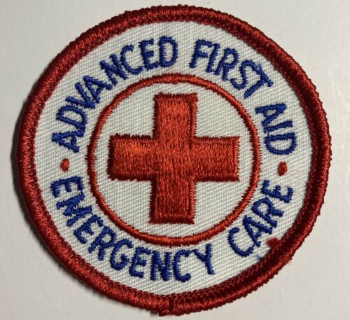 Advanced First Aid Emergency Care Round Patch Vintage Red Cross