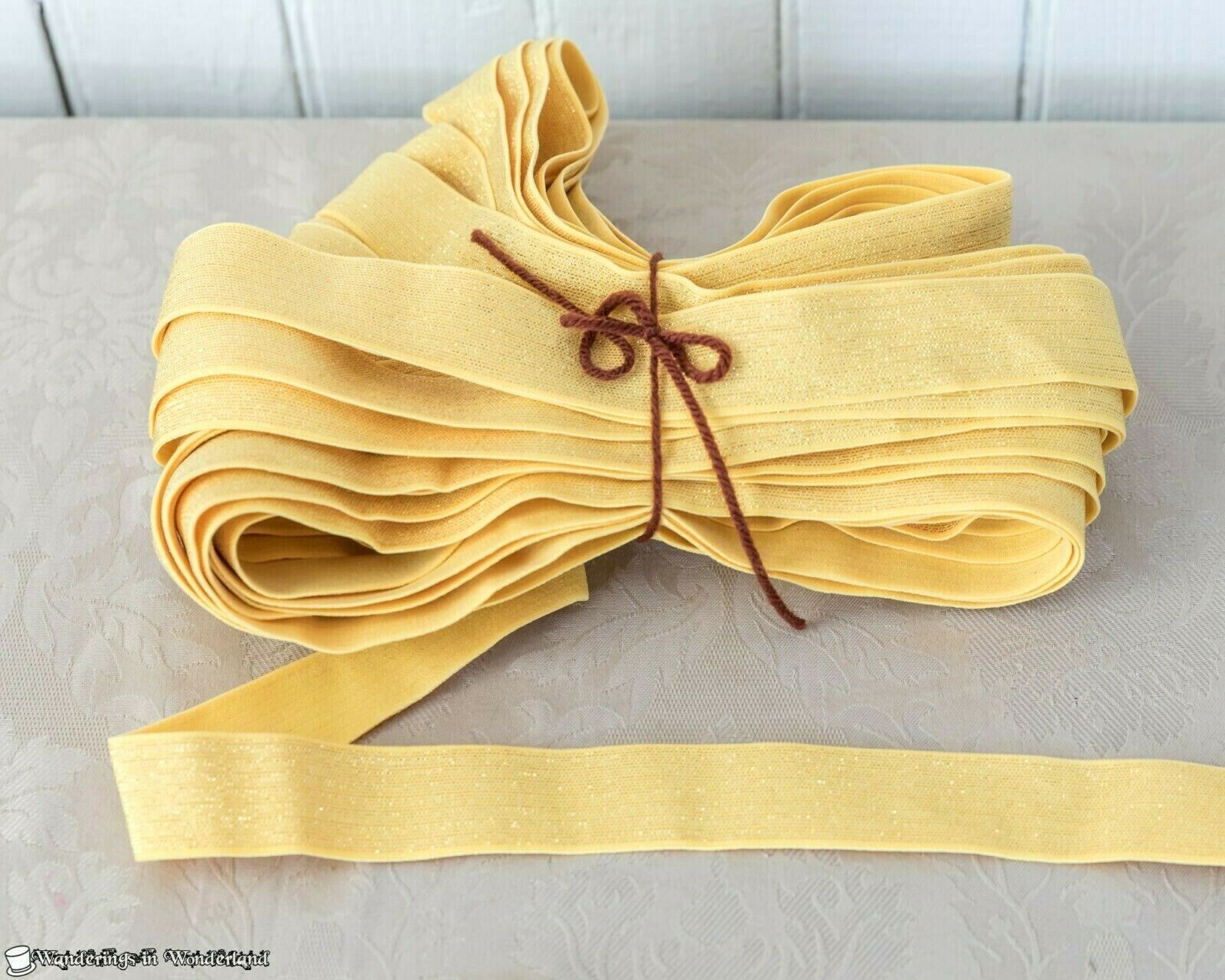 New Elastic Yellow Gold 15 Yards Wide 1” Destash Bulk Crafts Trim Sewing