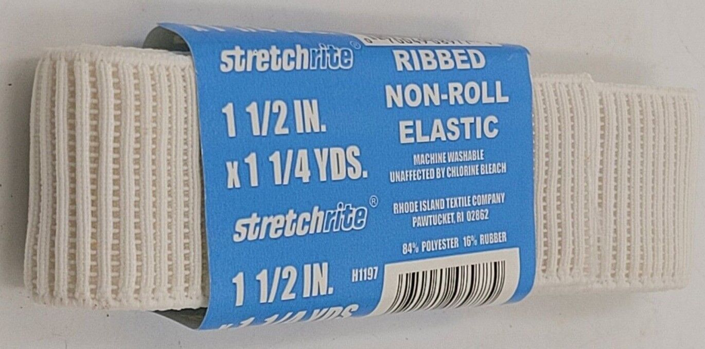 Stretchrite Ribbed Non-Roll Elastic 1 1/2