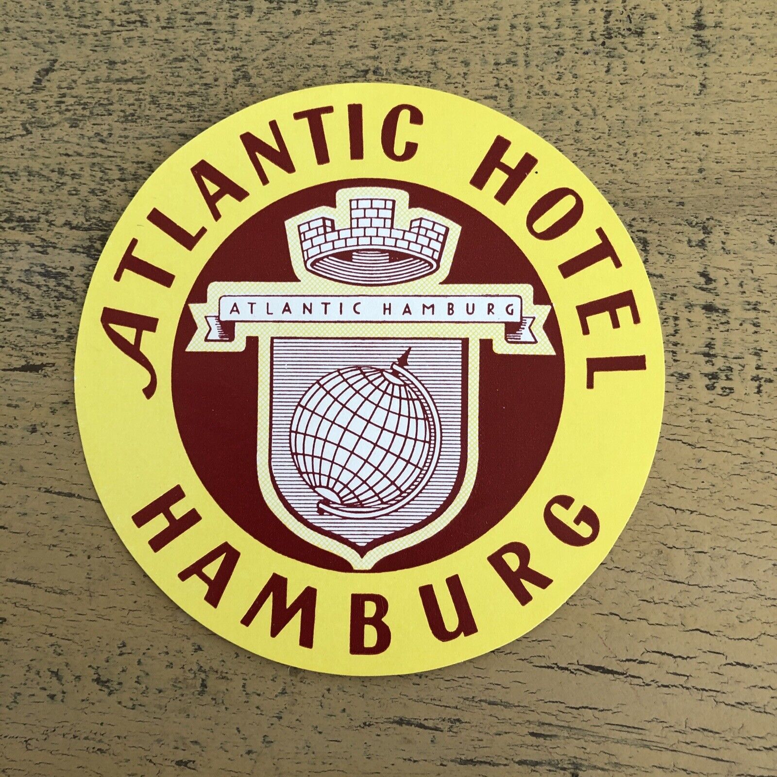 Atlantic Hotel Hamburg Luggage Label Not Sticky Vintage