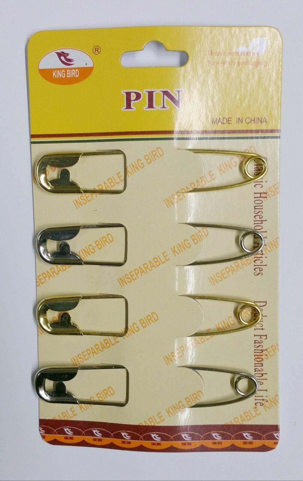 4 Jumbo Safety Pins Big Size  (8.5 Cm Long 1.5 Cm Wide) New