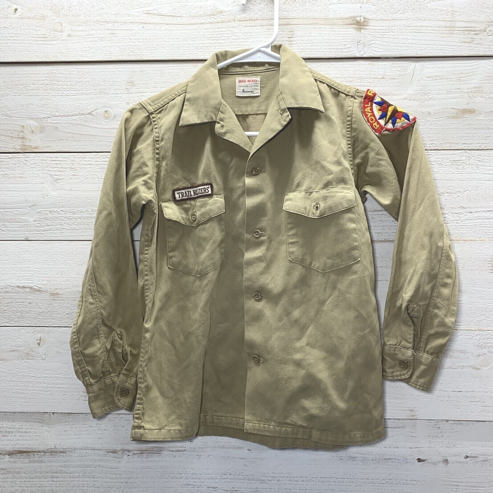 Vintage Big Mac Royal Rangers / Trail Blazers Sz12 Uniform Shirt With Patches