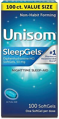 Unisom Sleep Gels Softgels Sleep Aid 100ct -expiration Date 08-2022-
