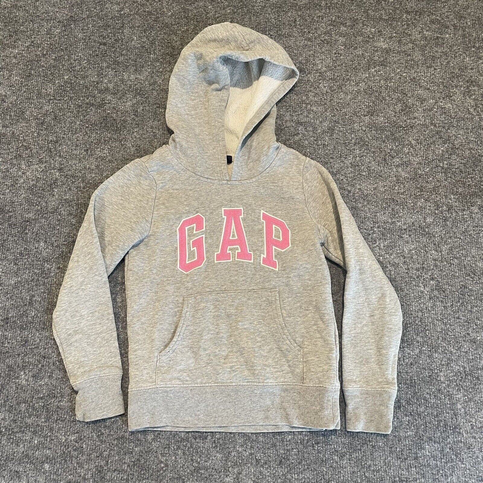 Gap Kids Hoodie Girls Small Gray Sweatshirt Pullover Kangaroo Pocket S