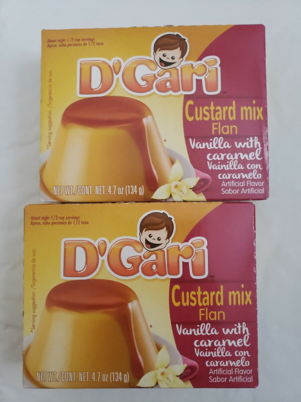 (pck Of 2) D' Gari Custard Mix Flan Vanilla W/ Caramel 4.7 Oz