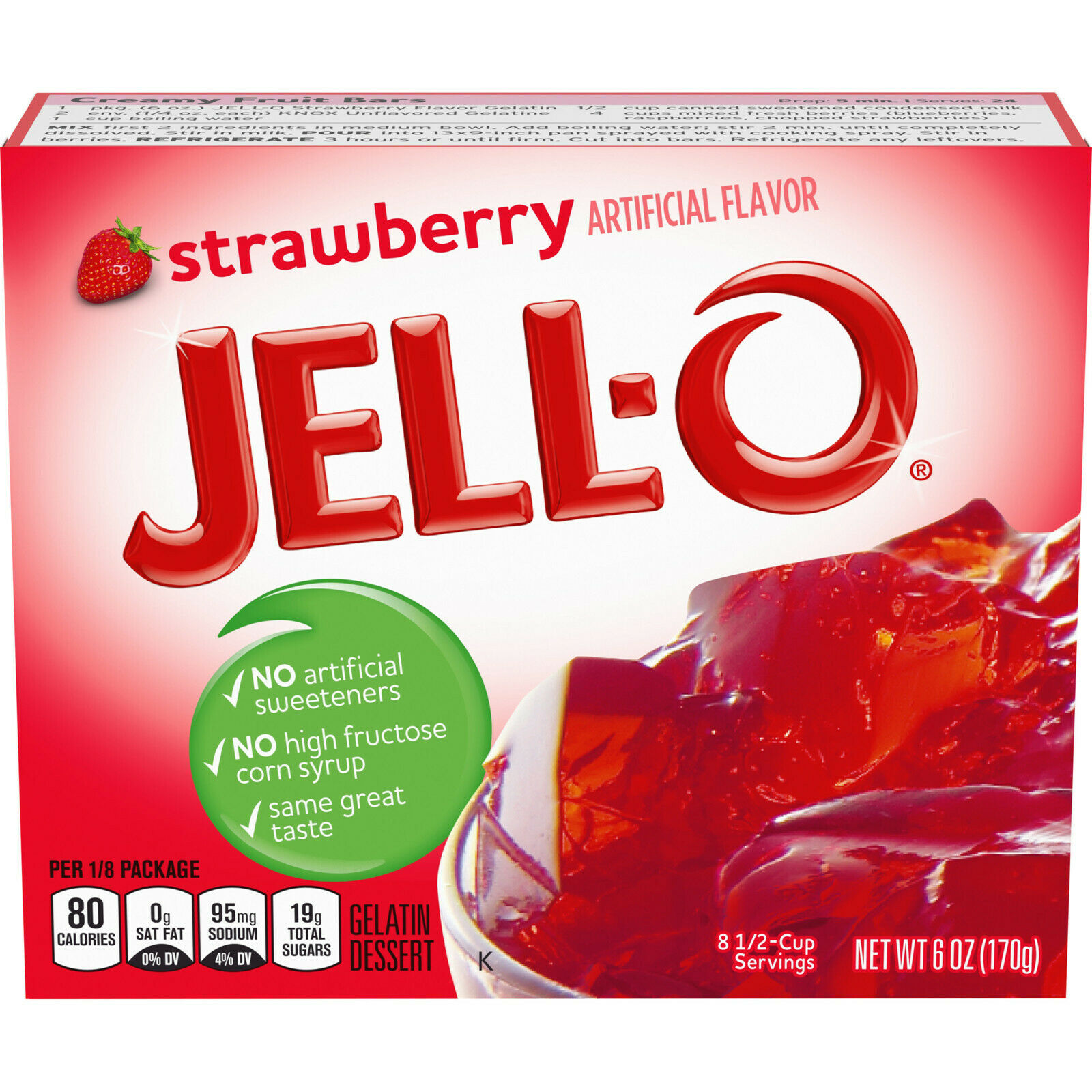 Jell-o Strawberry Gelatin Dessert Mix, 6 Oz Box